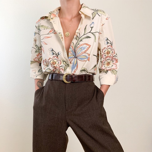 Lauren Ralph Lauren Tops - Lauren Ralph Lauren vintage floral 3/4 sleeve button up blouse